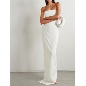 Rick Owens Strapless Wool-Blend Crepe Gown in White